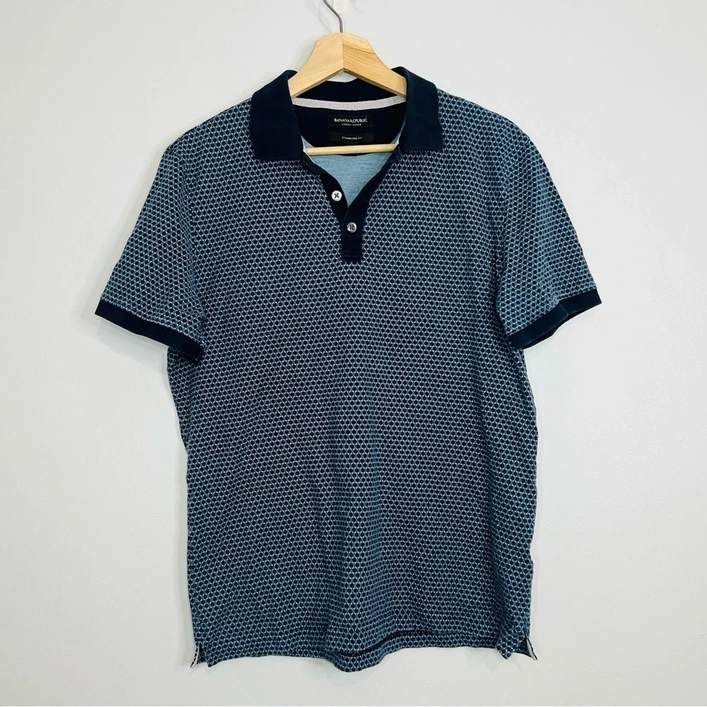Geo Printed Luxury Touch Soft Standard Cotton Polo M